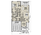Farmhouse House Plan - Villanova 72886 - 1st Floor Plan