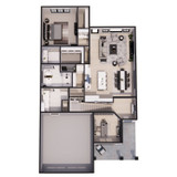 Farmhouse House Plan - Villanova 72886 - 1st Floor Plan Dollhouse - 