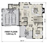Traditional House Plan - Westerhill 64681 - 1st Floor Plan