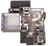 Traditional House Plan - Westerhill 64681 - 1st Floor Plan Dollhouse - 