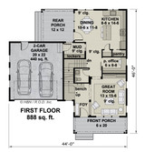 Craftsman House Plan - Springfield 47332 - 1st Floor Plan
