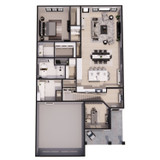 Craftsman House Plan - Linville 35334 - 1st Floor Plan Dollhouse - 