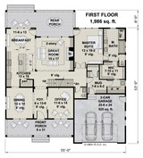 Farmhouse House Plan - Brushy Creek 26008 - 1st Floor Plan
