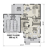 Farmhouse House Plan - Woodside 42371 - 1st Floor Plan