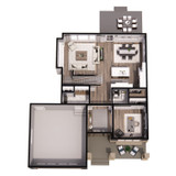 Traditional House Plan - Cold Stream 14956 - 1st Floor Plan Dollhouse - 