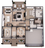 Farmhouse House Plan - Shadow Creek 24734 - 1st Floor Plan Dollhouse - 