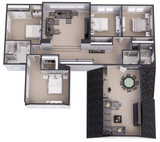 Farmhouse House Plan - Shadow Creek 24734 - 2nd Floor Plan Dollhouse - 