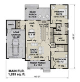 Craftsman House Plan - Oxford 81162 - 1st Floor Plan