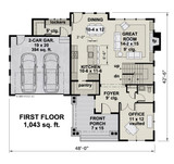 Craftsman House Plan - Hemlock 86226 - 1st Floor Plan
