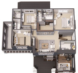 Craftsman House Plan - Hemlock 86226 - 2nd Floor Plan Dollhouse - 