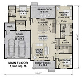 Craftsman House Plan - Milton 98657 - 1st Floor Plan
