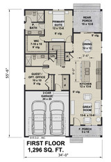 Farmhouse House Plan - Eleanor 95821 - 1st Floor Plan