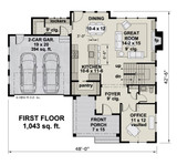 Farmhouse House Plan - Oak Marsh 93975 - 1st Floor Plan