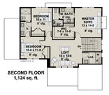 Farmhouse House Plan - Oak Marsh 93975 - 2nd Floor Plan