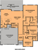 Southwest House Plan - The Cassidy 65219 - 1st Floor Plan