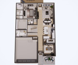 Farmhouse House Plan - Hagwood 18248 - 1st Floor Plan Dollhouse - 