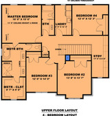 Craftsman House Plan - The Sadie 58607 - 2nd Floor Plan