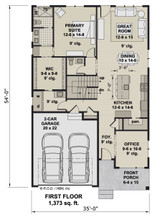 Modern House Plan - Lexington 26560 - 1st Floor Plan