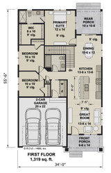 Craftsman House Plan - Essex 63096 - 1st Floor Plan