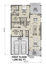 Bungalow House Plan - Daisy 98249 - 1st Floor Plan