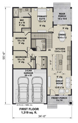 Farmhouse House Plan - Plymouth 16748 - 1st Floor Plan