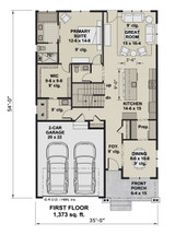 Craftsman House Plan - Newberry 47078 - 1st Floor Plan