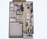 Craftsman House Plan - Newberry 47078 - 1st Floor Plan Dollhouse - 