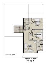 Secondary Image - Craftsman House Plan - Roanoke 63011 - 2nd Floor Plan