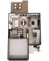 Modern House Plan - Garnette 89778 - 1st Floor Plan Dollhouse - 