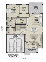 Craftsman House Plan - Grayson 36042 - 1st Floor Plan