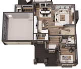 Craftsman House Plan - Pineview 85840 - 1st Floor Plan Dollhouse - 