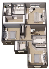 Craftsman House Plan - Pineview 85840 - 2nd Floor Plan Dollhouse - 