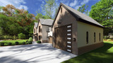 Colonial House Plan - The Twin Brothers 33216 - Left Exterior