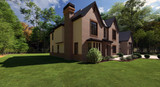Colonial House Plan - The Twin Brothers 33216 - Right Exterior