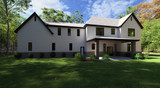 Colonial House Plan - The Twin Brothers 33216 - Rear Exterior