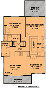 Contemporary House Plan - Lakefront 68194 - 2nd Floor Plan