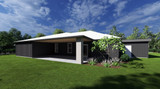 Contemporary House Plan - The Executive 23033 - Rear Exterior