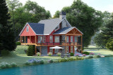 Craftsman House Plan - Riverfront View 47269 - Left Exterior