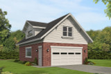 Colonial House Plan - Wulfenstein Garage 66313 - Front Exterior