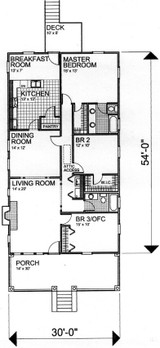 Bungalow House Plan - Warrior River 33972 - 