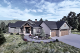 Lodge Style House Plan - Wolf Mountain 98849 - Front Exterior
