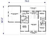 Farmhouse House Plan - 60246 - 1st Floor Plan