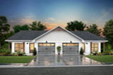 Traditional House Plan - Preston Hollow Duplex 70163 - Front Exterior