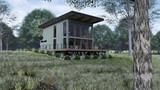 Contemporary House Plan - Sky View Drive 73368 - Left Exterior