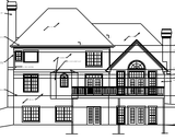 Traditional House Plan - Clifton  50350 - Rear Exterior