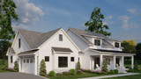 Farmhouse House Plan - Three Winds II 45458 - Left Exterior