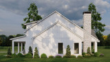Farmhouse House Plan - Three Winds II 45458 - Right Exterior