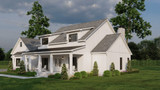 Farmhouse House Plan - Three Winds II 45458 - Right Exterior