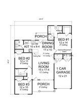 Traditional House Plan - Marble Valley 64749 - 1st Floor Plan