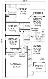 Traditional House Plan - Lakeview 53271 - 1st Floor Plan